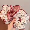 3pcs High End Red Cute Dot Plaid Scrunchies for Women Girls Soft Elastic Hair Ties Gentle Hair Bands Fashion Hair Accessories
