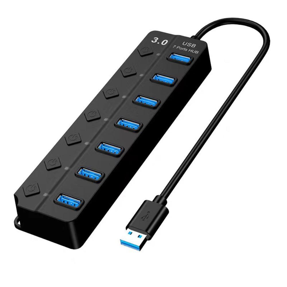 Independent Switch USB 3.0 Hub 7 In 1 USB High-speed Extender  for Laptop/Computers/Keyboard/U Disk