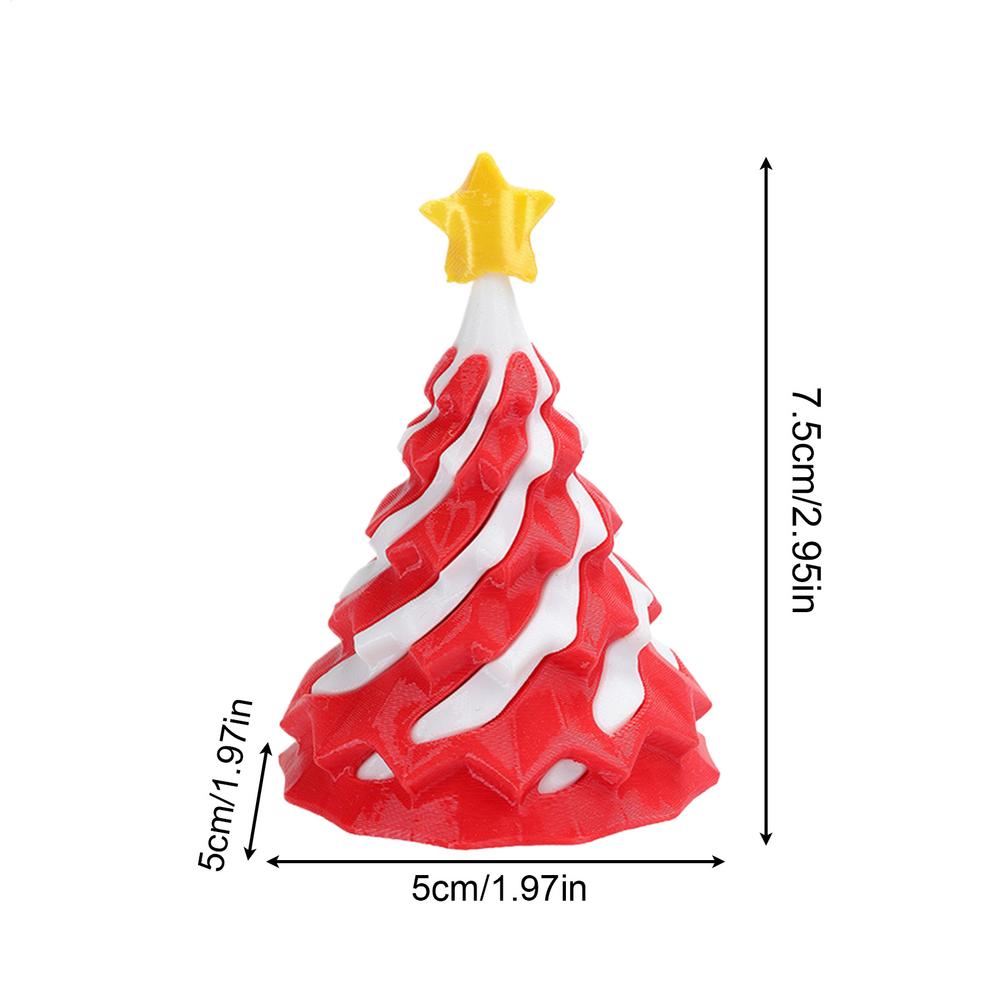 Fidget Christmas Tree Toy Collectible Desktop Decoration Passthrough 3D Printing Christmas Figure for Teens Adults Boys Girls
