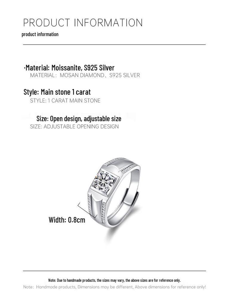 Bague Homme Arbre Banyan Argent S925 Moissanite Diamant Géométrique