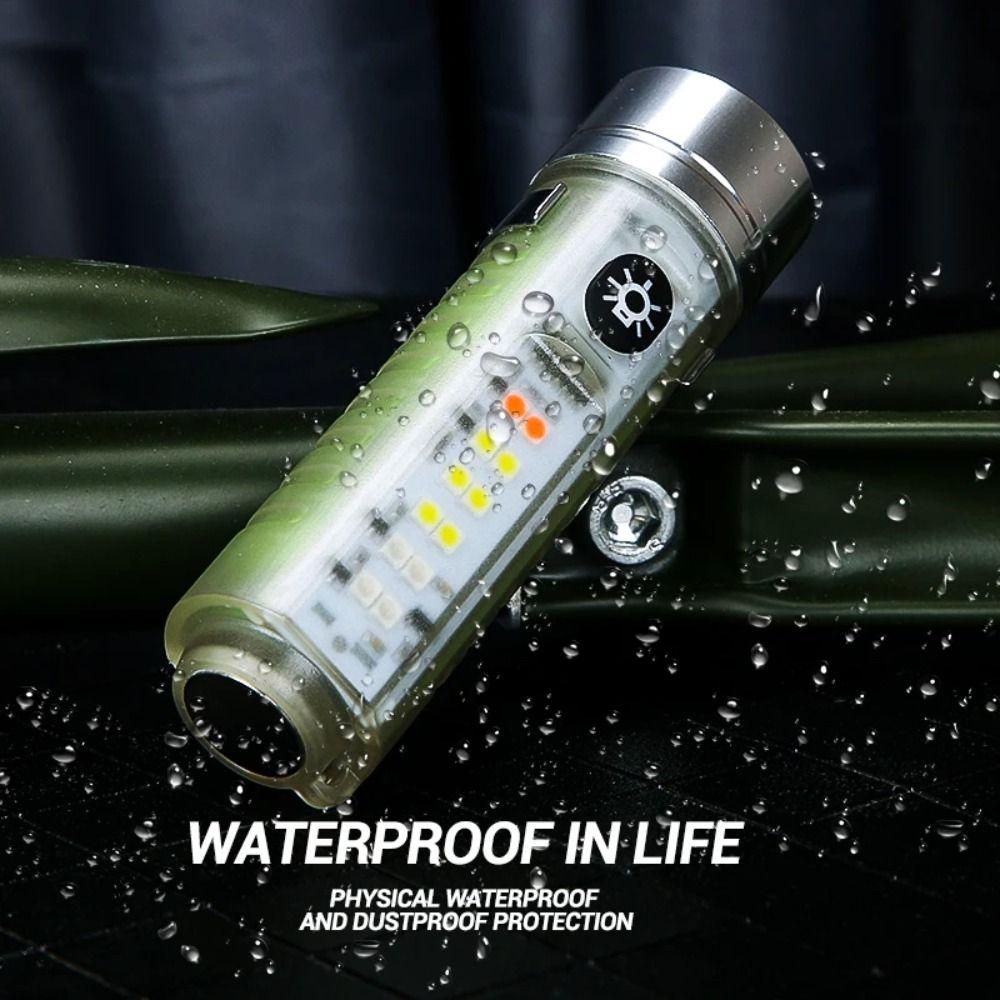 Multi-function Long-range Spotlight Fluorescent Handheld Lamp Rechargeable Flashlight  Warning