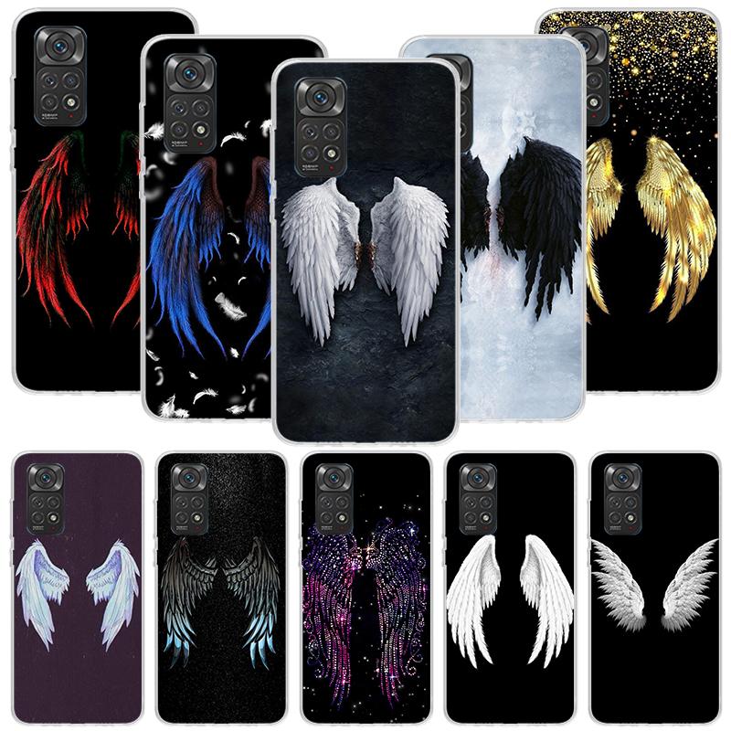 Angel Wings Feather Phone Case For Xiaomi Redmi Note 15 14 13 12S 12 Pro Plus 11S 11E 11 11T 10S 10 Art Soft Pattern Cover Redmi