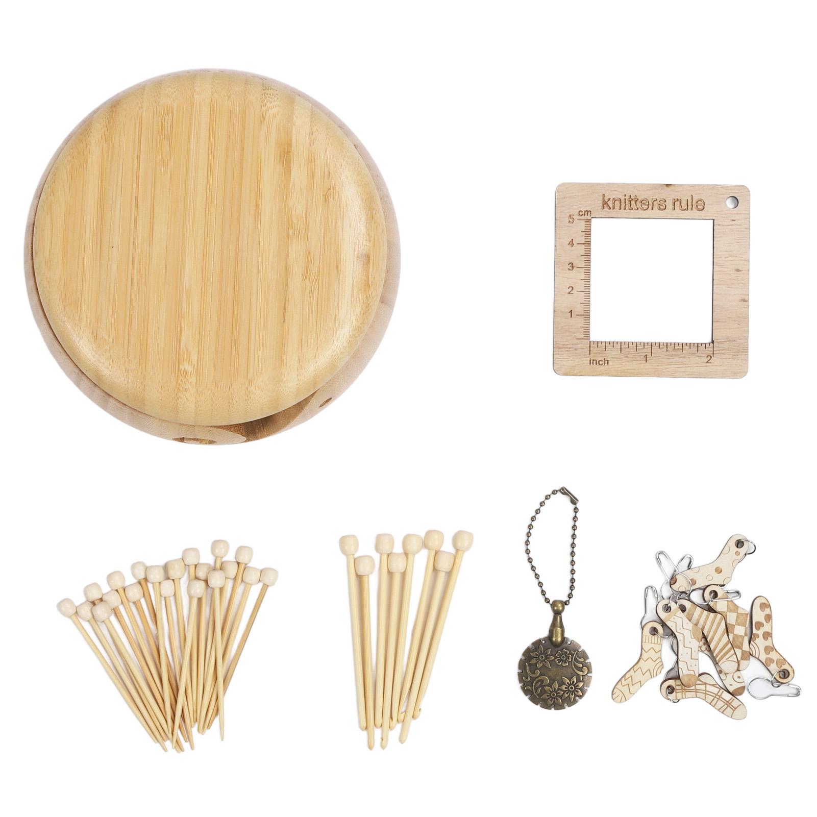 

Деревянная миска для пряжи, миска для вязания крючком с крышкой, круглая бамбуковая деревянная миска для вязания с отверстиями и крючками для вязания