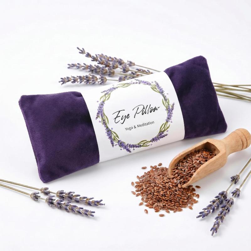 Aromatherapy Lavender Eye Pillow Hot Cold Compress for Dry Eyes Relief Sleep Aid for Meditation Yoga Home Use 1Pcs