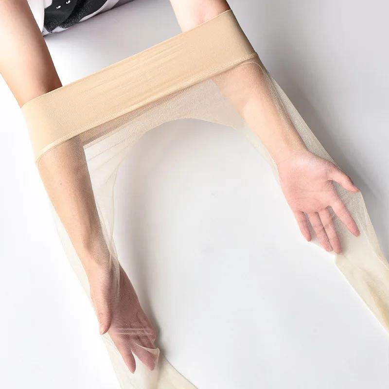 Womens Ultra Thin Sheer Pantyhose Sexy Transparent Invisible Seamless Stockings Elastic Silky Smooth Pearlescent Sockings