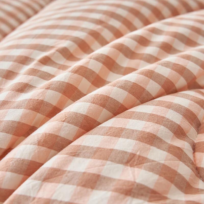 Muxinzi Peach Pink Grid Cozy Duvet