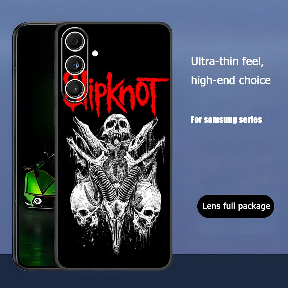 Popular S-Slipknot Band Rock Phone Case For Samsung Galaxy S25 S24 S23 S22 S21 S20 Plus Ultra Note20 Soft Black