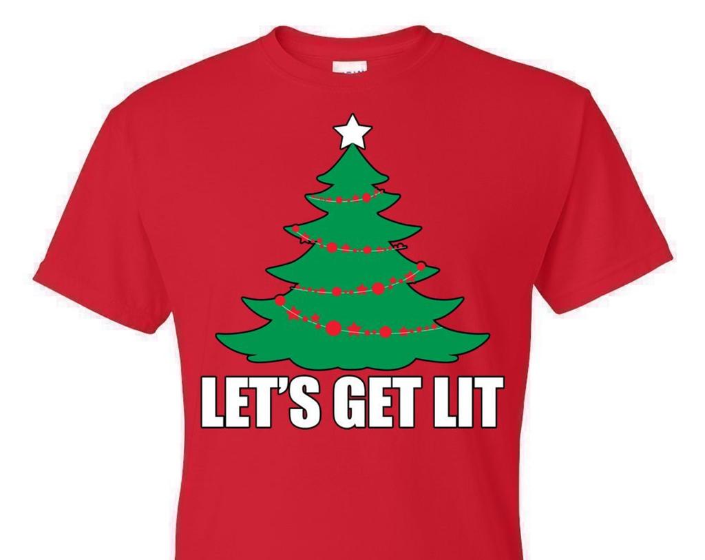 Ugly Christmas T-Shirt Let's Get Lit Tee Shirt