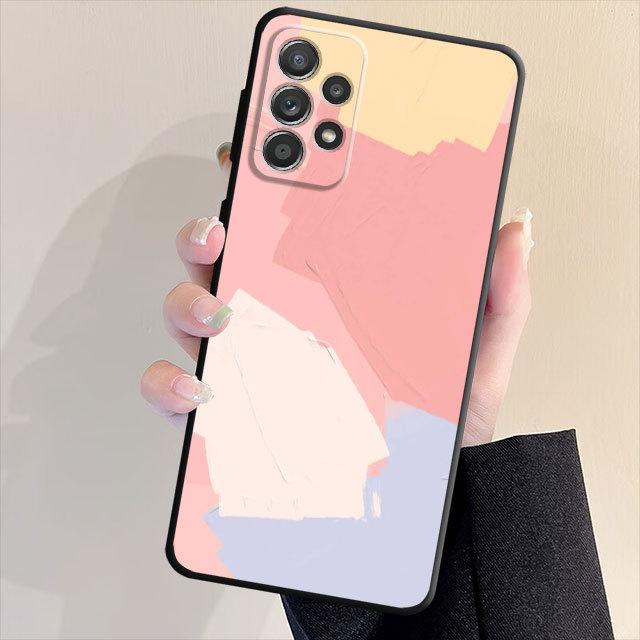 Custodia Nera Opaca Morbida Per Samsung Galaxy A53 A22 A71 A31 A51 A52 A23 A33 A32 A21s A72 A13 A11 A91 A14 Cover Funda Pittura ad Olio