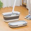 Foldable Rectangular Mop Bucket with Wheels and Handle - Portable Silicone Mopping Bucket