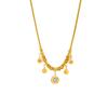 DIEYURO 316L Stainless Steel Round Roman Numeral Zircon Pendant Necklace For Women Vintage Ethnic Ladies Chain Jewelry Gifts