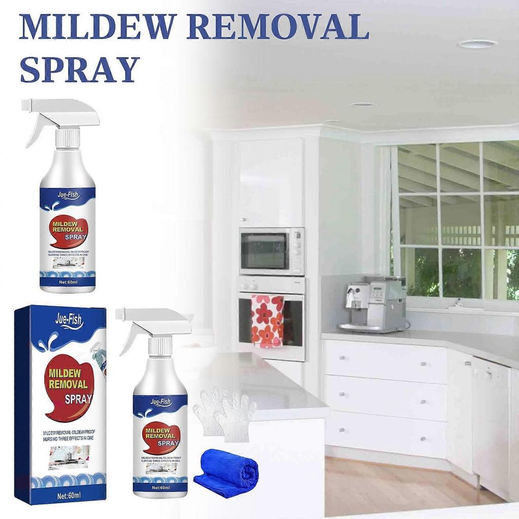 Mold Remover for Cleaning Bathroom Tiles, Walls, Ceilings, Mildew Spots, Multi-functional Mildew Removal Spray 60ml
