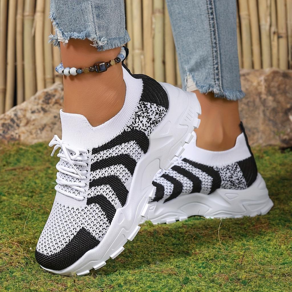 Plus Size Breathable Mesh Women's Stylish Sports Shoes, Casual Colorblock Low-top Platform Sneakers, Lightweight Comfortable Outdoor Shoes