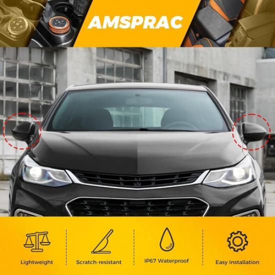 2PCS Rearview Mirror Cover Housing Shell Cap Black FOR Chevrolet Cruze 2017-