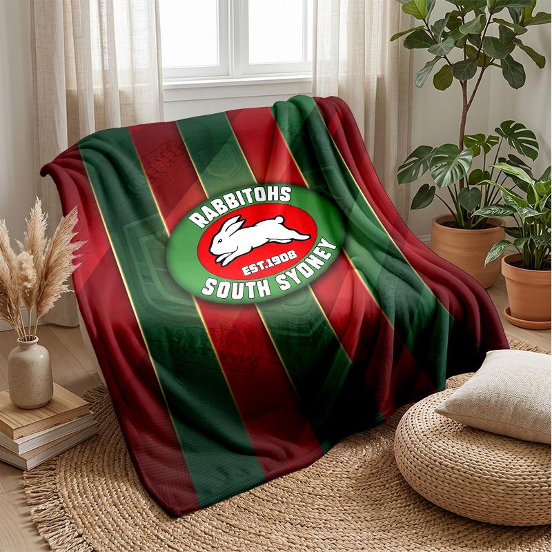 Coperta in Pile Flannel South Sydney Rabbitohs Coperta Calda e Accogliente per Divano Letto Viaggio Uso in Tutte le Stagioni