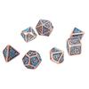 7pcs Metal Dice Set Portable Delicate Polyhedral Dice Role Playing Game Props for Halloween Party