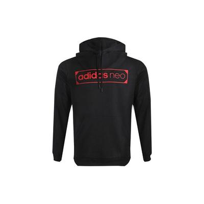 adidas Pánská mikina s kapucí přes hlavu s fleecovou podšívkou s potiskem loga Neo Černá GP4851