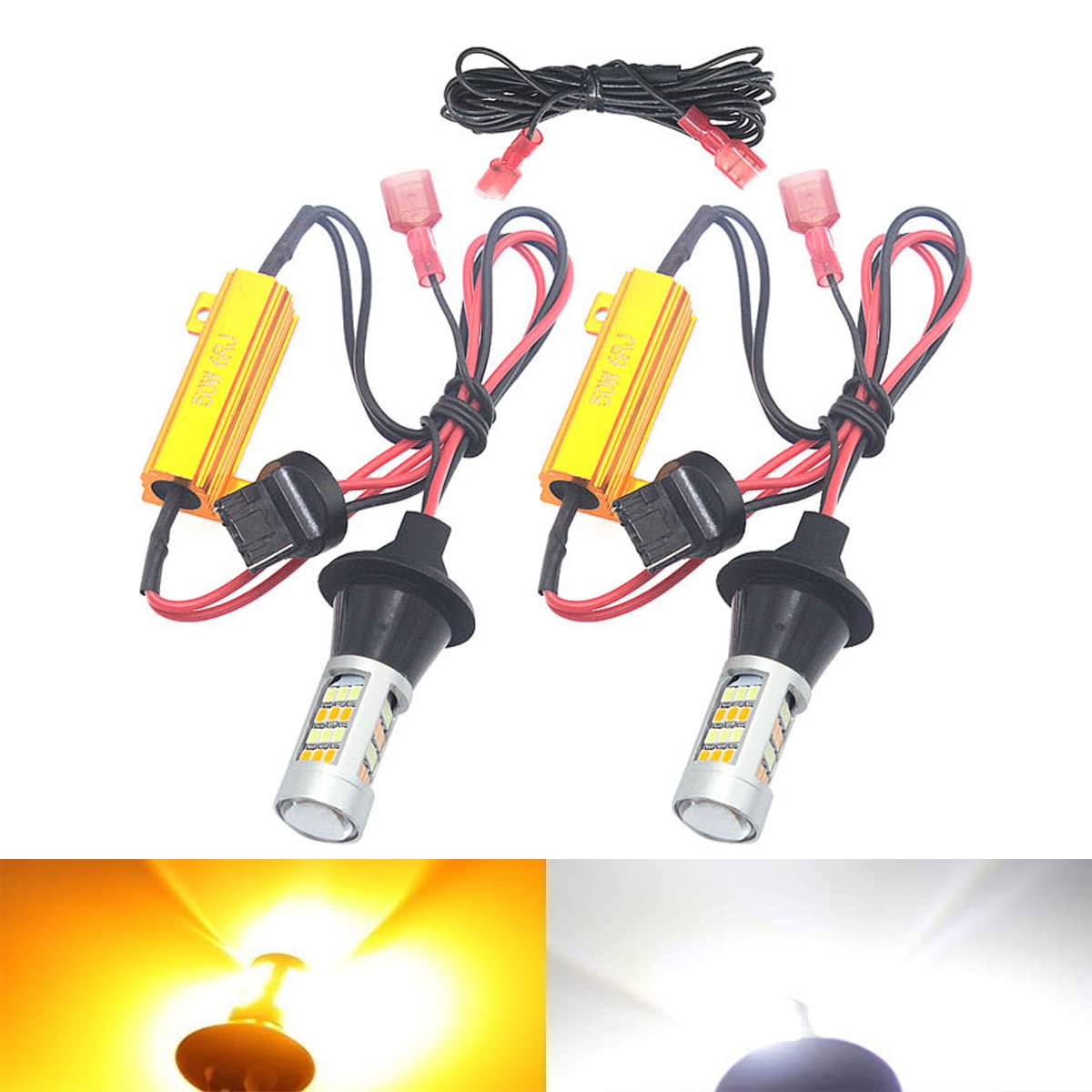 

Autart T20 7440 Указатель поворота/габаритный свет, 12 В Автомобильный указатель поворота, Светодиодная лампа, T20 7440 White (DRL)