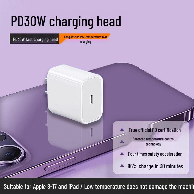Suozhi 20W PD Fast Charger with Type-C Interface for 30W Apple Charging Heads