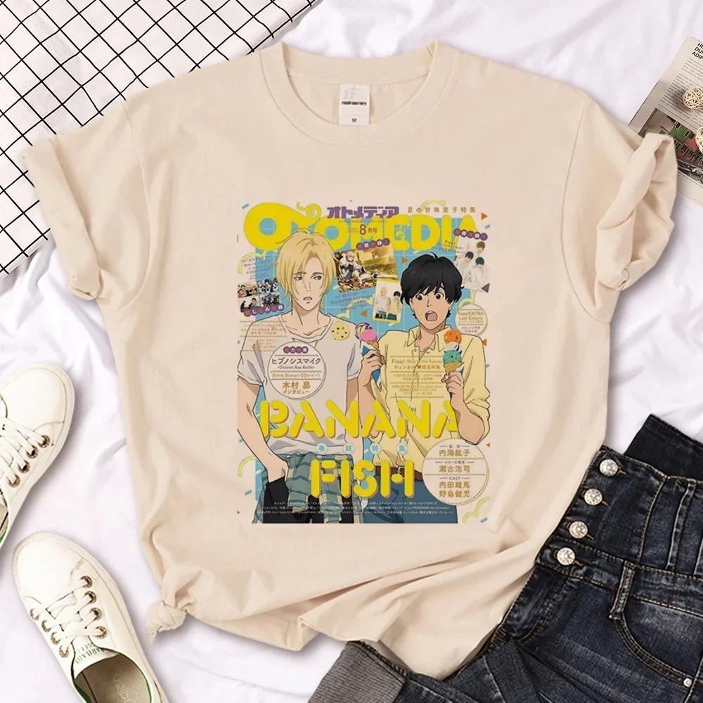 Banana Fish Tshirt Women Summer Streetwear Japanese Top Girl Harajuku Clothes Fashion Casual Graphic Clothing Short Sleeve