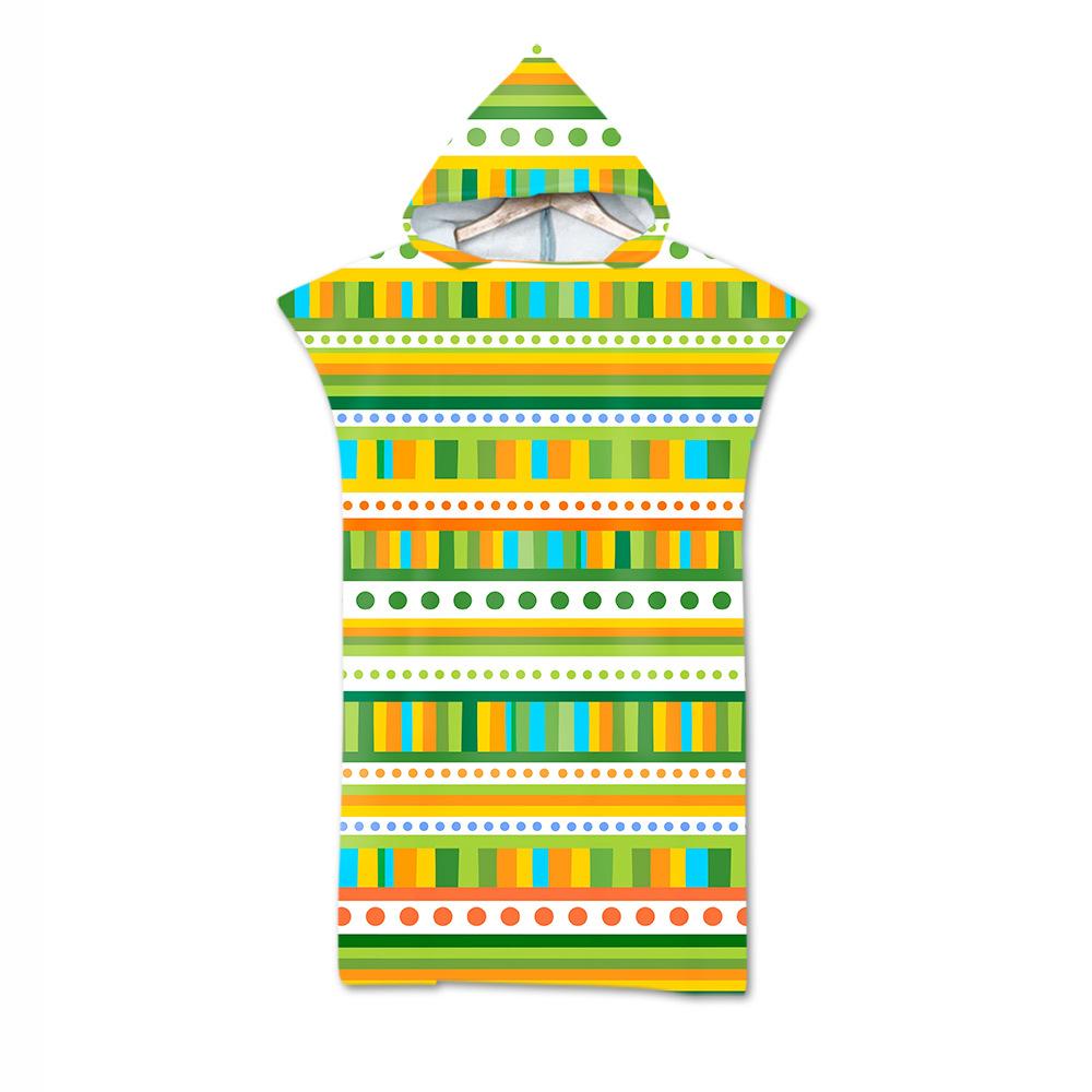 Adult Bath Towel Beach Towel Cape Geometric Print Hooded Bath Towel
