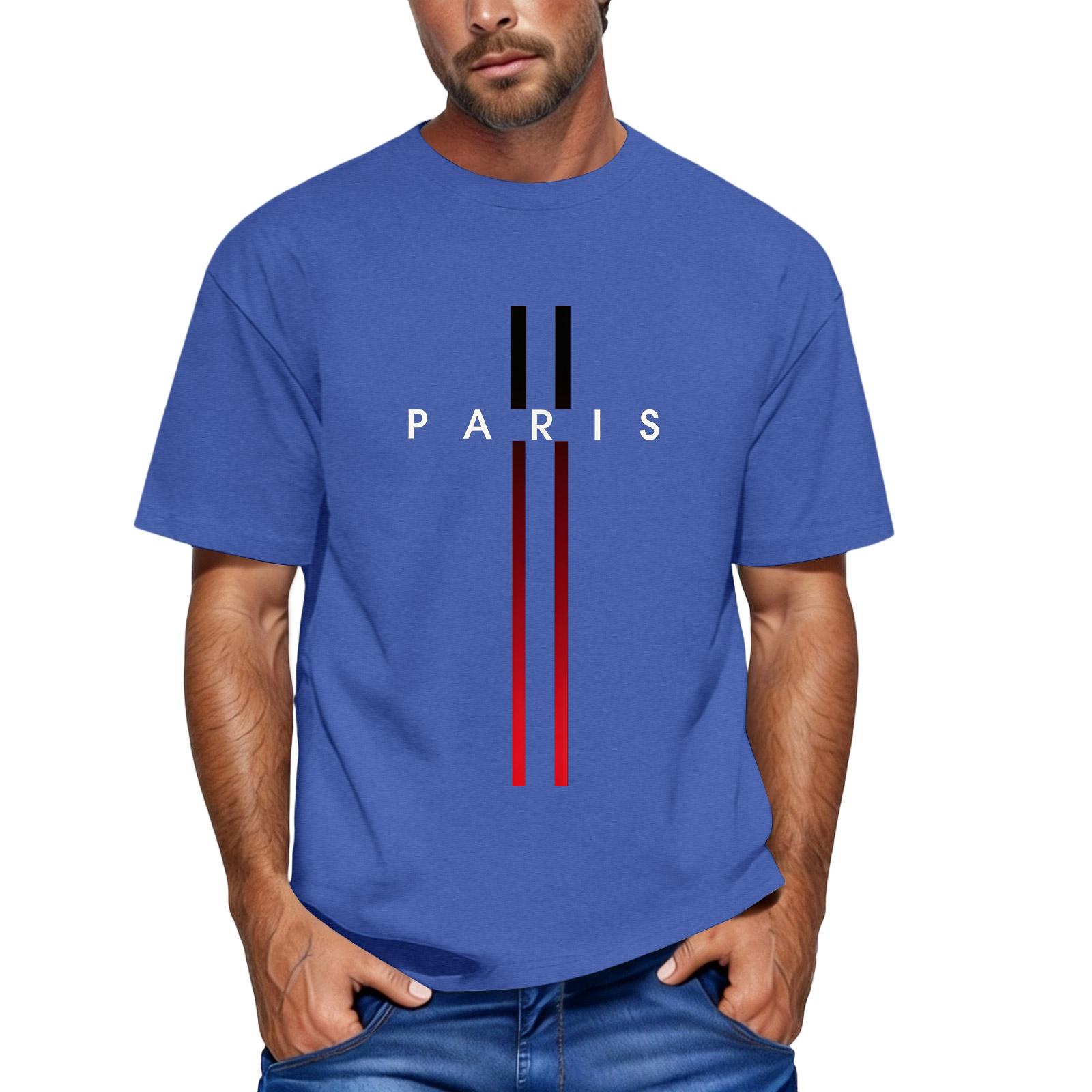 

Мужская свободная повседневная футболка с коротким рукавом и принтом в виде флага и букв. XXXXL синий