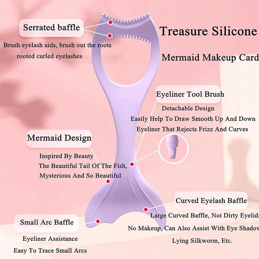 Multifunctional Silicone Eyeliner Stencil Winged Tip Eyeliner Aid Eyeshadow Molds Eyelash Guide Template Lazy Quick Makeup Tool