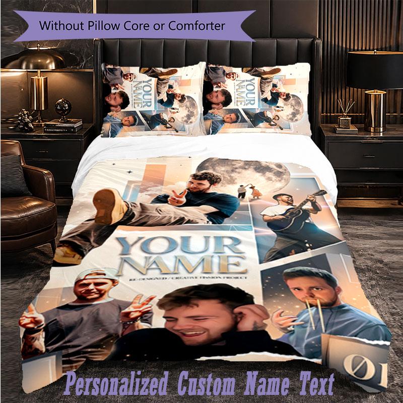 Personalized 3Pcs Bedding SetAlex Warren Custom Text Duvet Cover Pillowcase Set Bedroom Gift