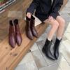 Pointed Flat-heeled Knight Boots Women's Autumn and Winter New French Simple Medium Boots