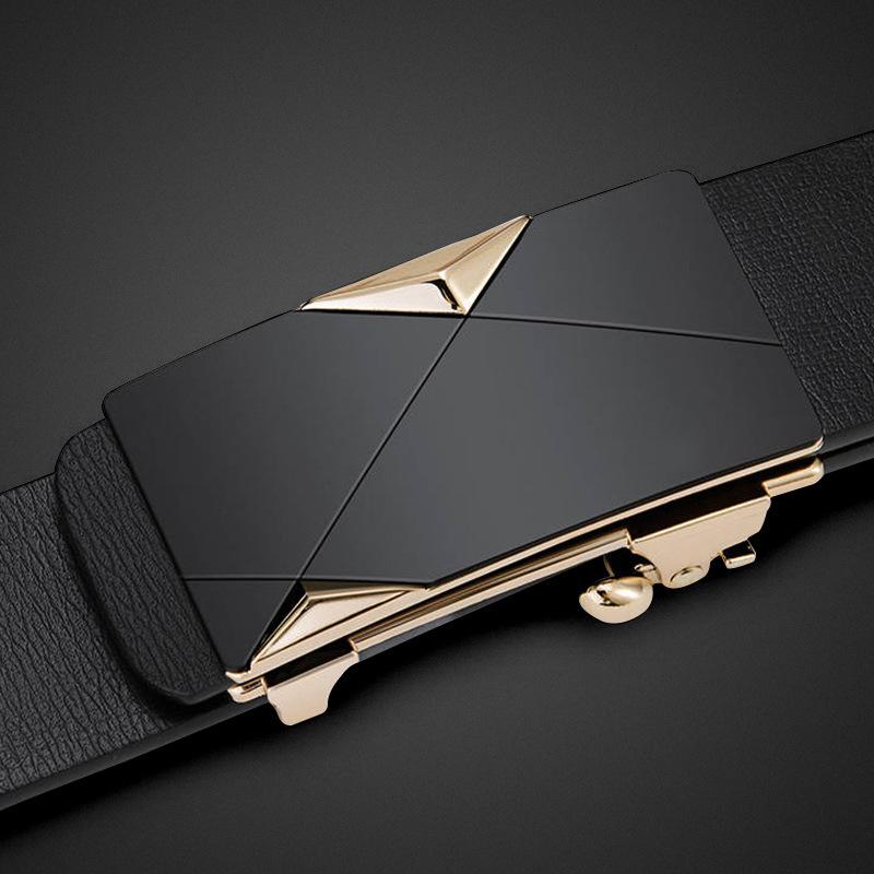 

Мужской ремень из натуральной кожи с автоматической пряжкой Toothless, повседневный, молодежный, деловой, без отверстий 105cm