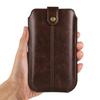7.2-inch Ultra-thin Vertical Leather Waist Bag for Apple, Samsung, and Huawei Phones - Flip Business Belt Pouch