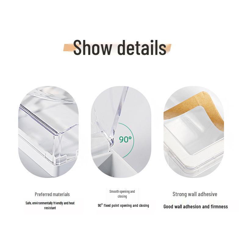 Waterproof Self-Adhesive Switch Cover - 86 Type Splash-Proof Socket Protector for Home/Bathroom.