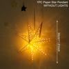 30-75cm Christmas Hollow Star Hanging Ornament Paper Lampshade Window Grille Decor for Home Wedding Holiday Gift