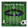 Stretchy Football Fan Bracelet Colored Glass Beads Elastic Rope Comfortable Design Sports Theme Jewelry Accessory