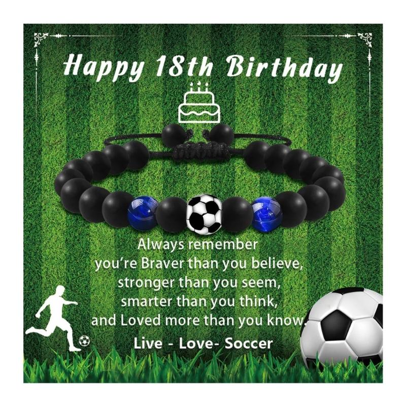 Stretchy Football Fan Bracelet Colored Glass Beads Elastic Rope Comfortable Design Sports Theme Jewelry Accessory