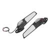 Pair Motorcycle Rearview Mirror Swivel Side Wing Mirror with LED Light 360 Degree Rotatable for