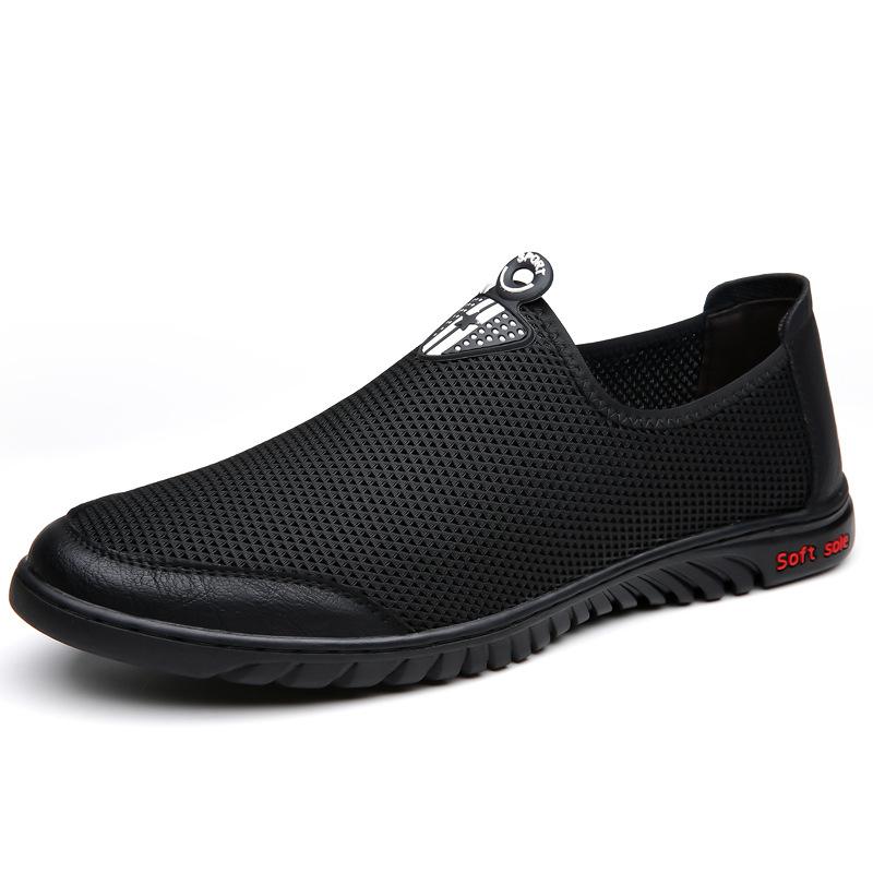 

Summer new men s fly-woven casual shoes mesh breathable manual online soft sole soft surface daily single shoes dad shoes 44