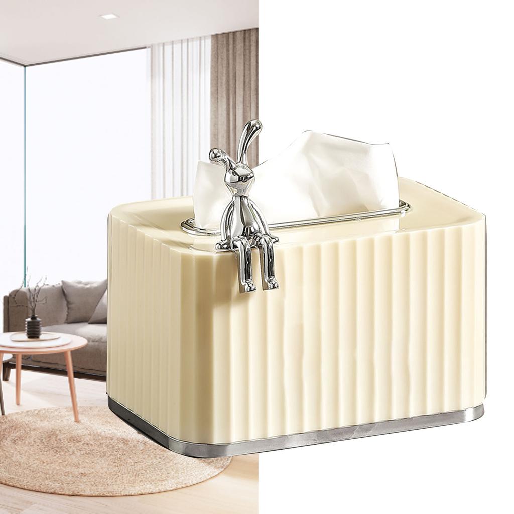 Tissue Box Holder Large Opening Auto Lifting Spring Home Tissue Dispenser for Bathroom Vanity Countertop