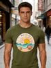 Unisex Crew Neck Cotton T Shirt Beach Vibes Only Sun Wave Graphic Print Short Sleeve Tops Loose Holiday Summer Tees For Young Male