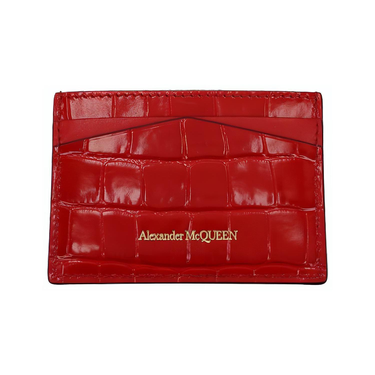 Alexander McQueen Logo Leather Wallet Women wallet Red 6320381JMFG6050 Box(Basic Set+Box)