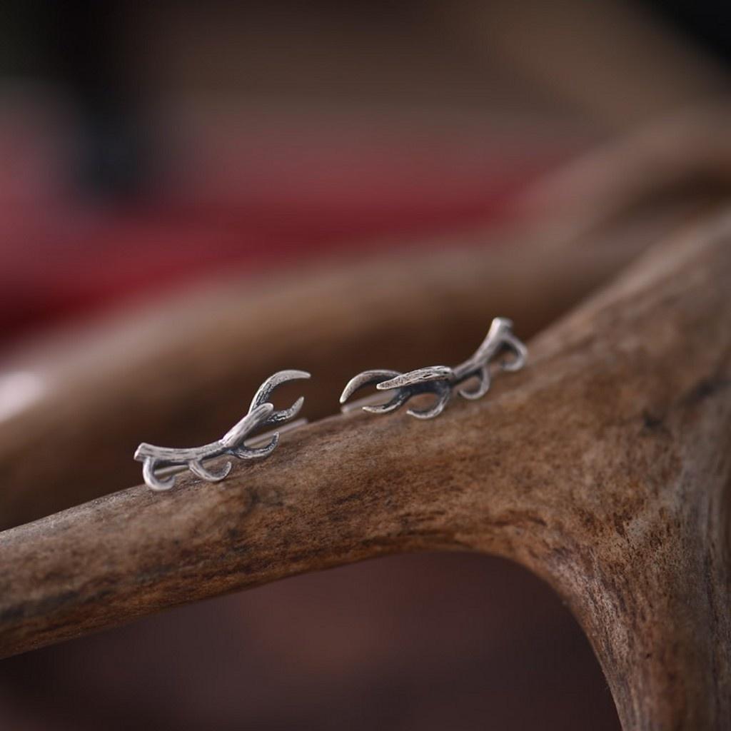 Vintage Silver Climber Crawler Cuff Earrings Women Branch Ear Studs