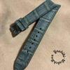 Used Cro-2075 Nubuck Crocodile Watch Strap Gray (lug Width 21 Mm - Buckle Width 18 Mm)