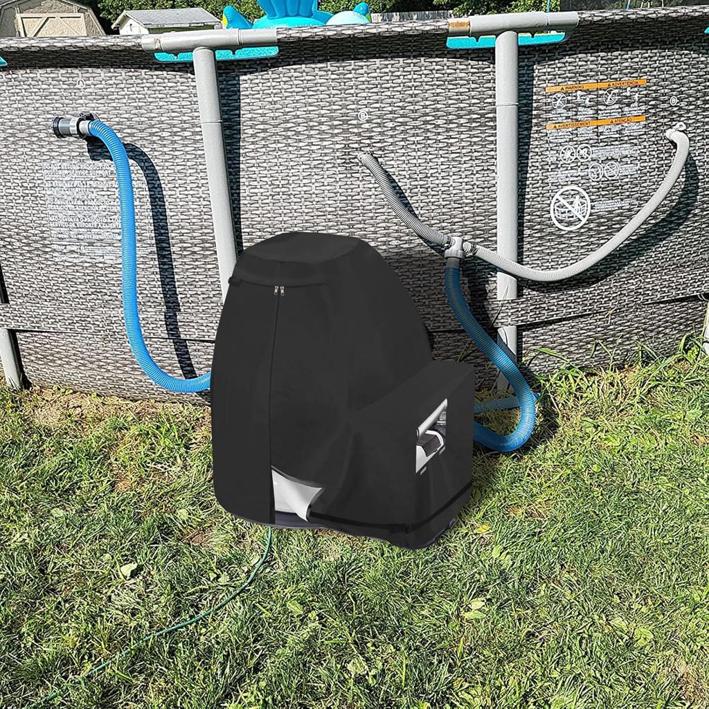 Bitubi Sand Filter Pump Cover,Waterproof Anti-UV Above Ground Pool Pump Cover,Suitable for Most Popular Brands Sand Filter on Market (Black)