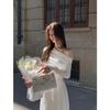 2023 Luxury One-Shoulder White Long-Sleeve Autumn Dress for Women