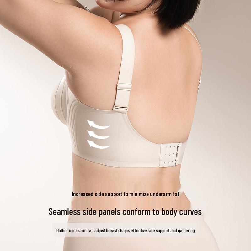 Seamless V-Neck Minimizer Bra: Wide-Strap, Plus-Size, Jelly EF Cup