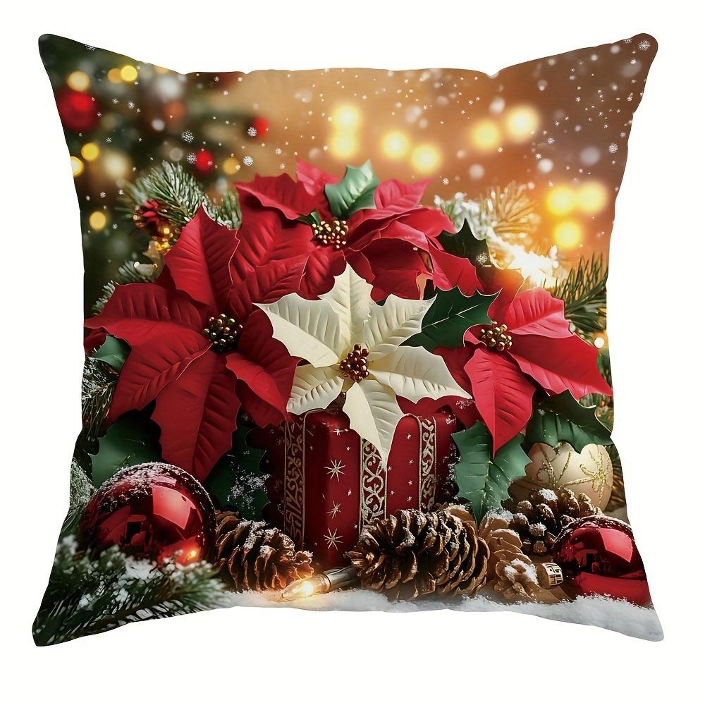

Рождественское украшение наволочка цветок свеча колокольчик наволочка гостиная диван наволочка комната украшение дома 50x50cm