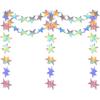 2 Pcs Star Garland Holographic Decor, Hanging Stars Decorations 6.56 Feet Star Streamers for Wedding Birthday Party Graduation Hanging Banner
