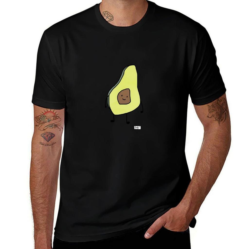 Avocado Doodle TShirt Daily Wear Plain Short Sleeve Shirt