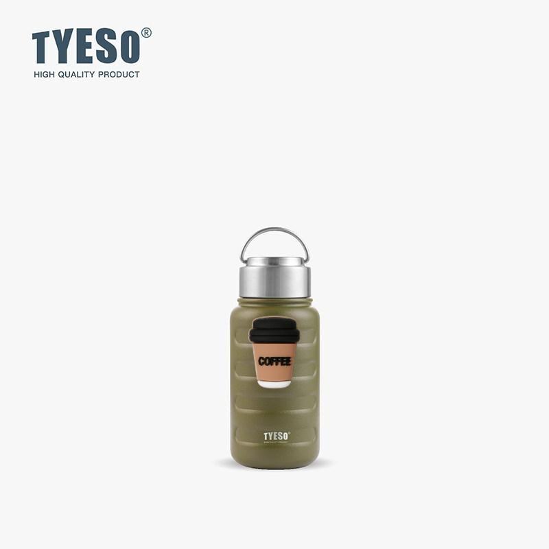 Tyeso 270ml Mini Thermos Mug Portable Stainless Steel Sport Vacuum Flask Large Capacity Thermal Tumbler Drinks Cup Water Bottle with Coffee Sticker 270ML