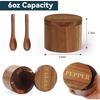 Bamboo Salt Cellar, 2 PCS Salt Container with Built-in Spoon, Salt Box Bowl with Magnetic Swivel Lid, Elegant Kitchen Salt Holder Saver Jar To Storage